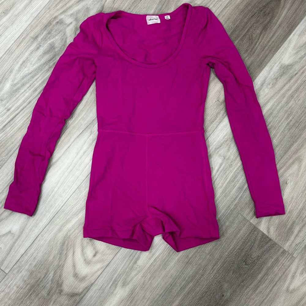 Aritzia Magenta Long Sleeve Romper